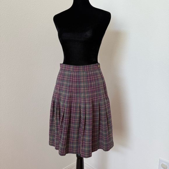 Palmetto’s VTG Plaid Pleated Cotton Mini Skirt Small - Picture 1 of 11